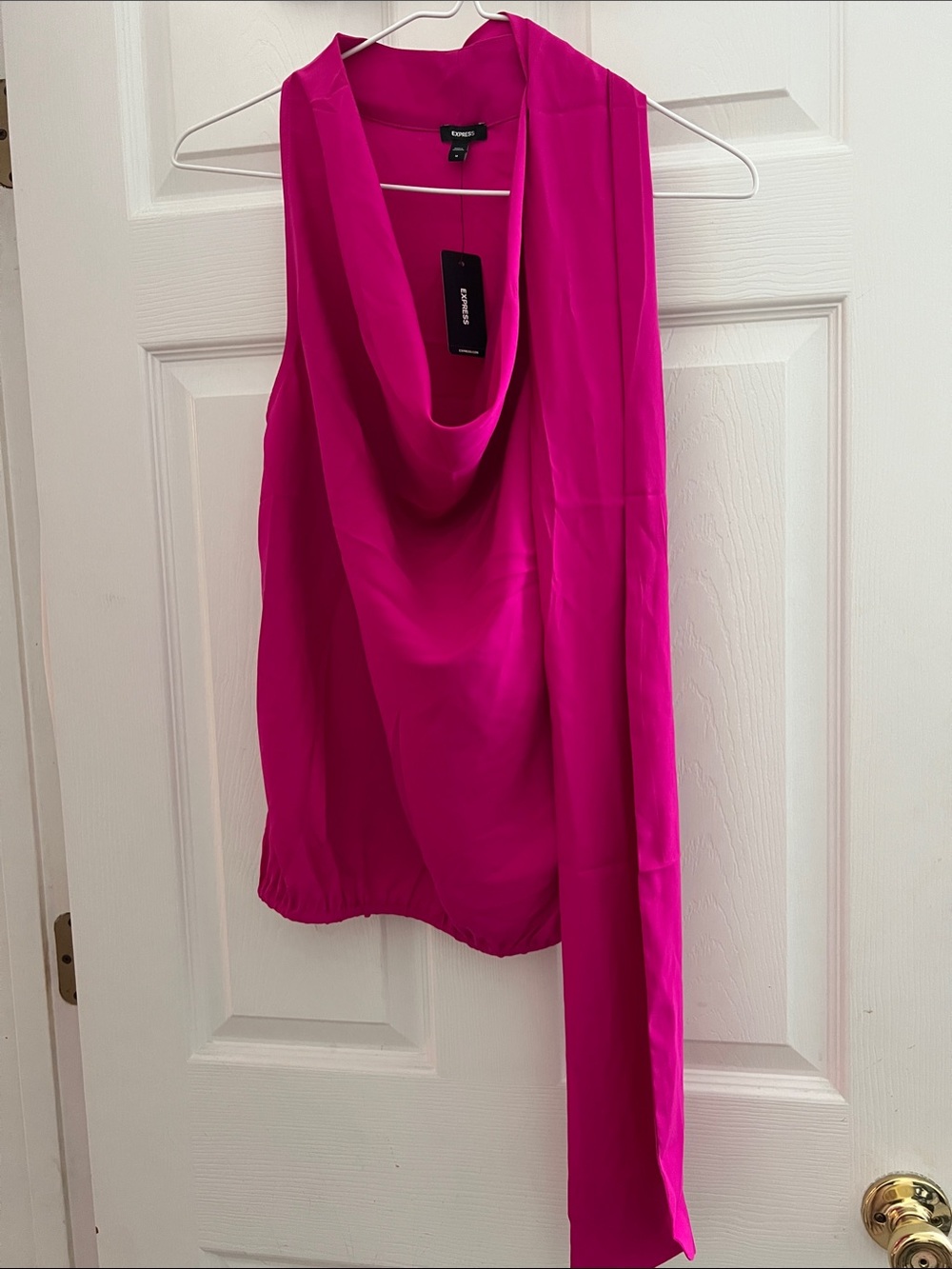Express Brand Magenta colored Draped Sleeveless Blouse